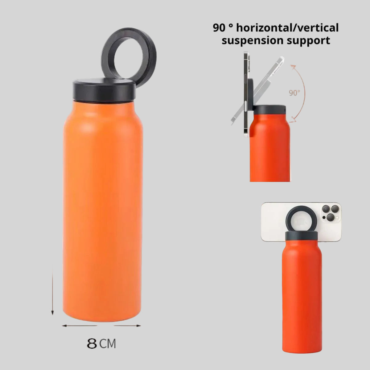 Bouteille d’eau magnétique avec anneau pour téléphone – Gourde en acier inoxydable avec support MagSafe-7