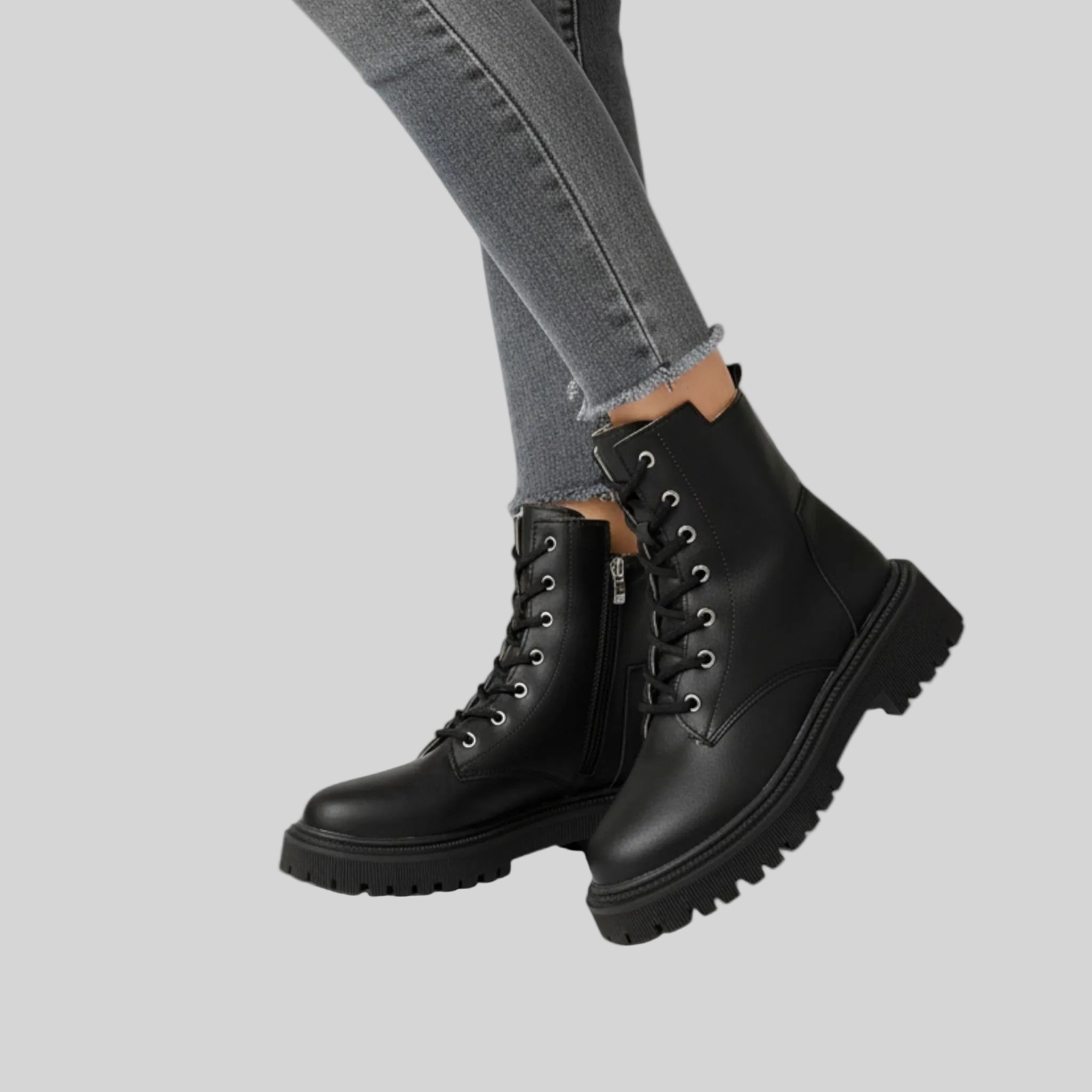 Bottines à lacets doublées polaire pour femme-3
