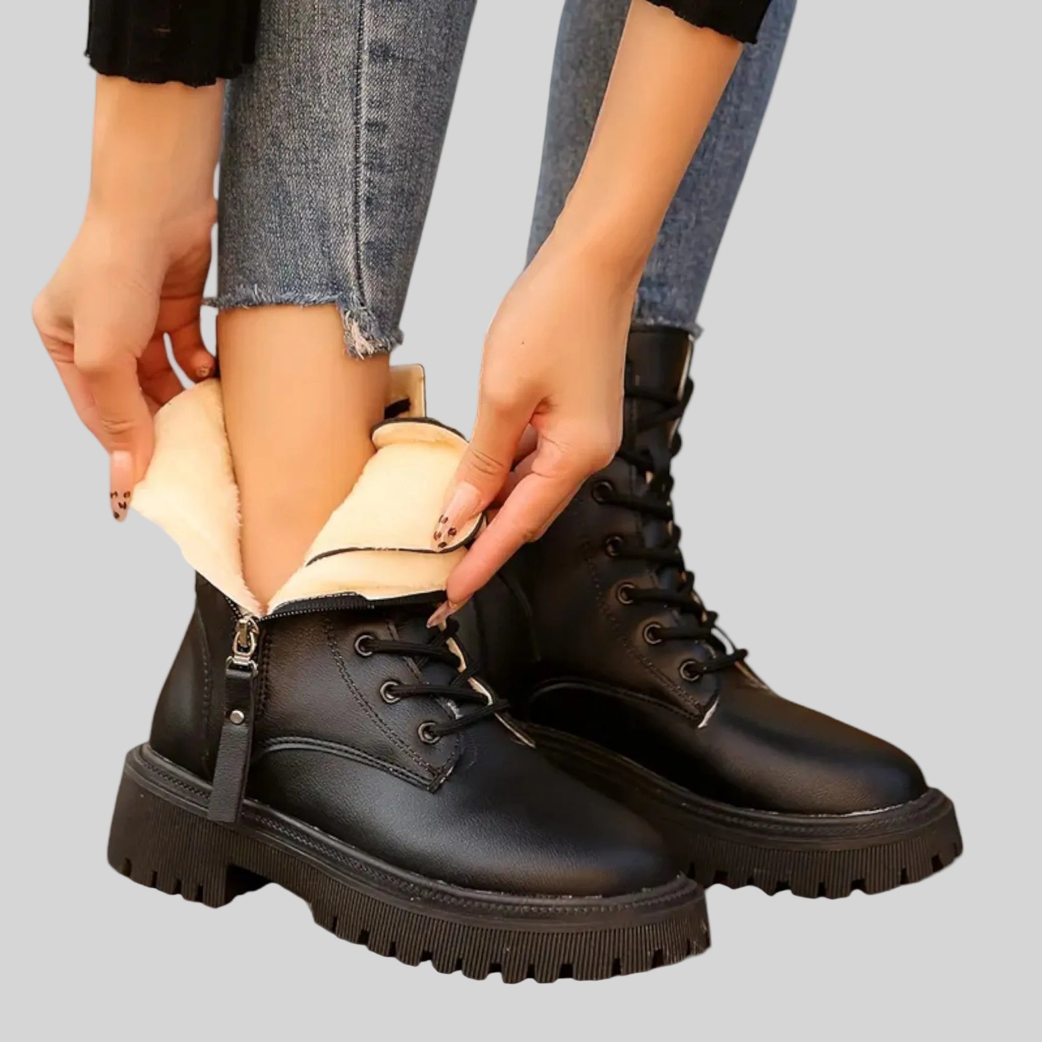 Bottines à plateforme épaisse pour femme-6