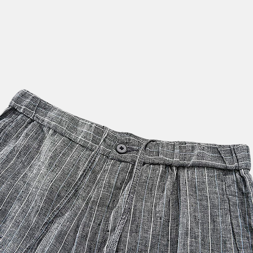 Short en lin rayé pour homme-14