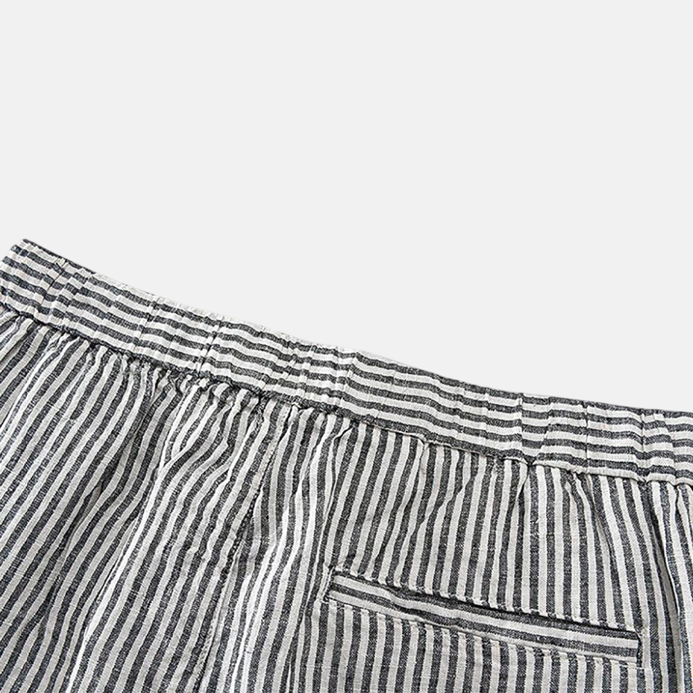 Short en lin rayé pour homme-9