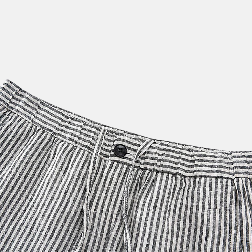 Short en lin rayé pour homme-8