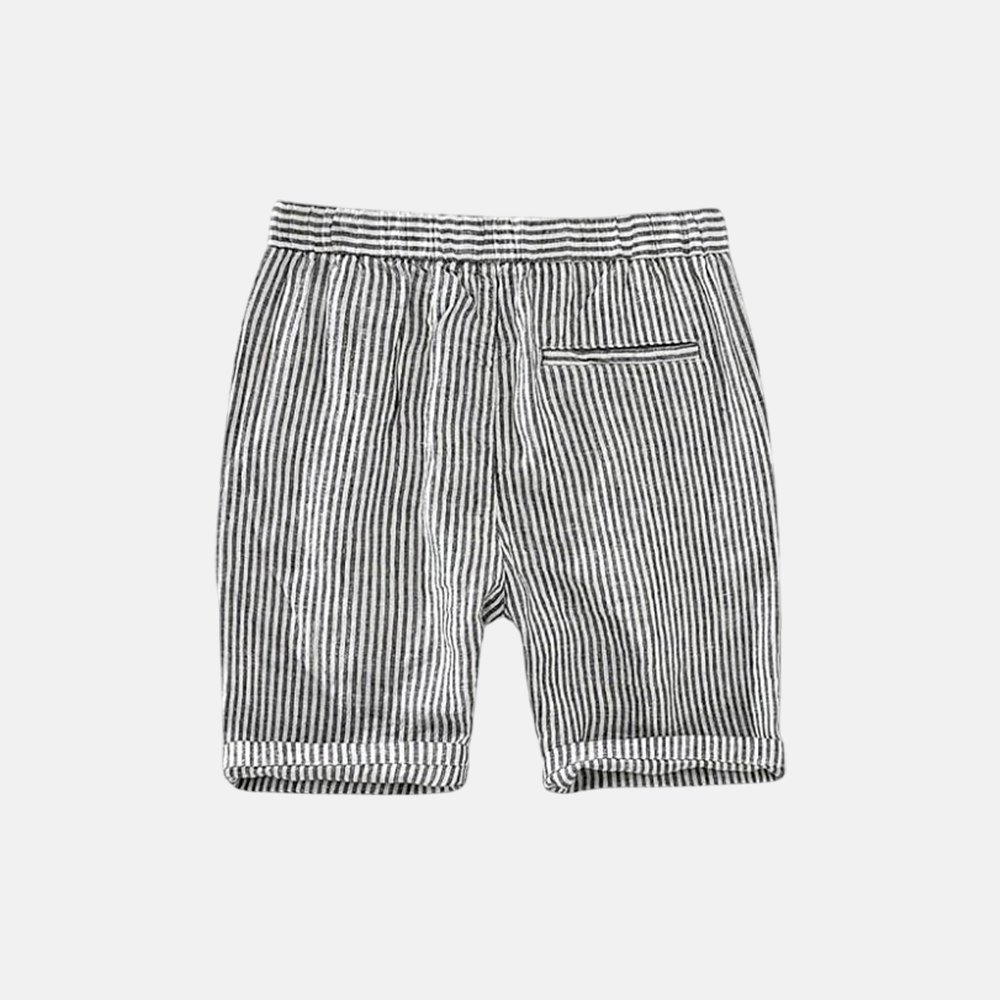 Short en lin rayé pour homme-7