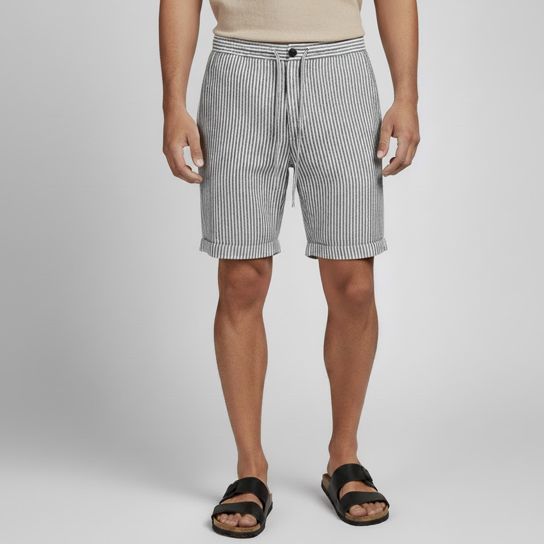 Short en lin rayé pour homme-4