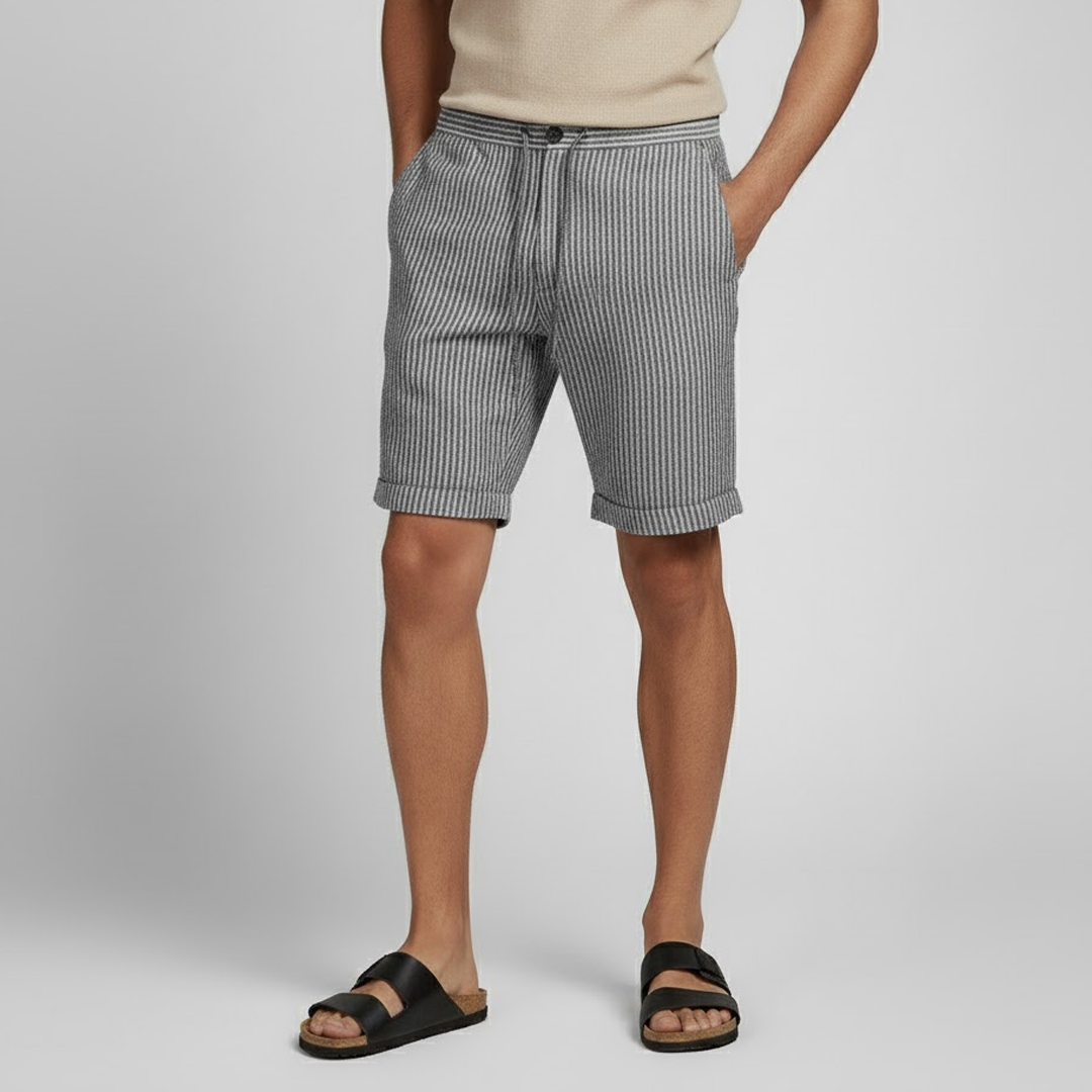 Short en lin rayé pour homme-5