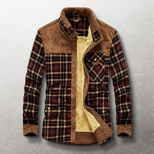 Buffalo Ridge Sherpa-Lined Flannel & Corduroy Jacket