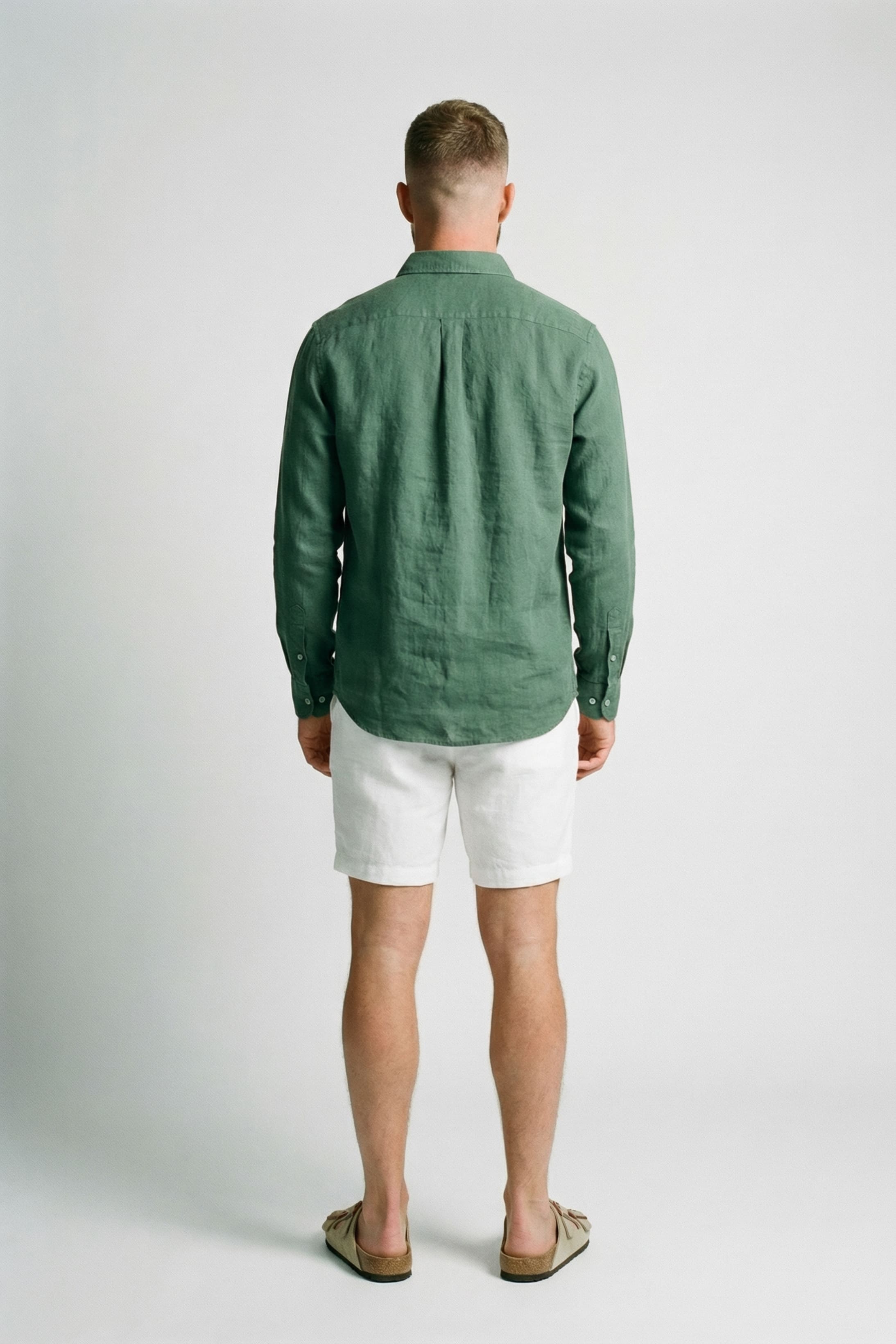 Chemise en lin avec poche pour homme-2
