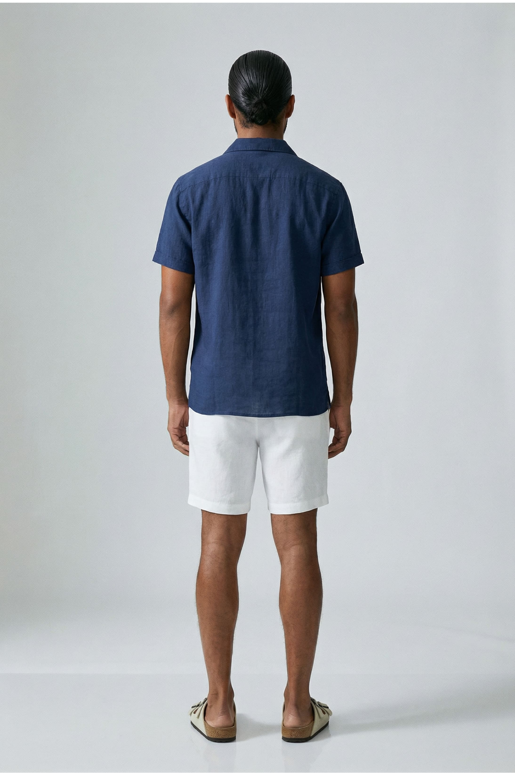 Chemise en lin à col ouvert pour homme-2