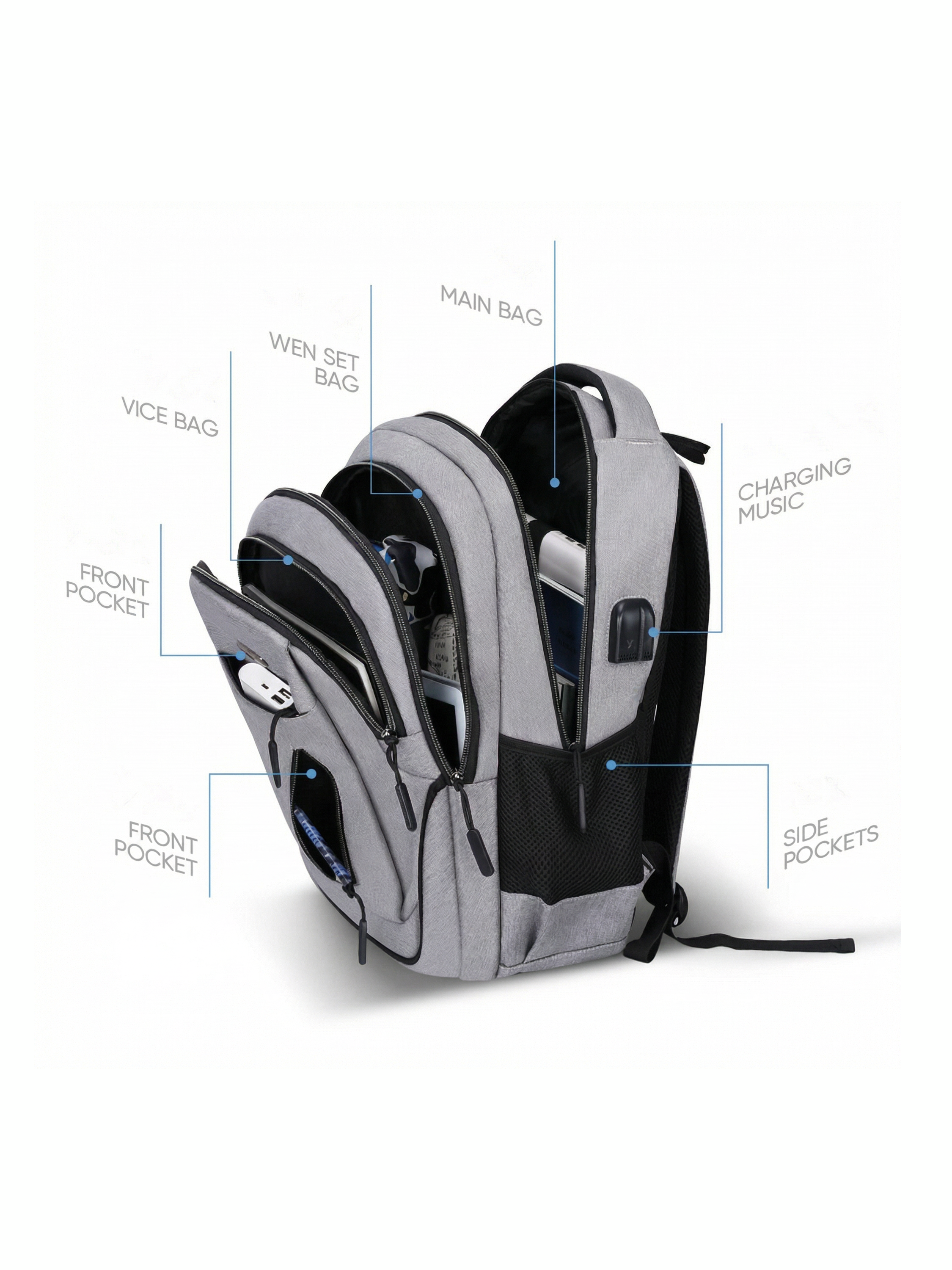 Grand sac à dos imperméable et résistant pour ordinateur portable homme-6