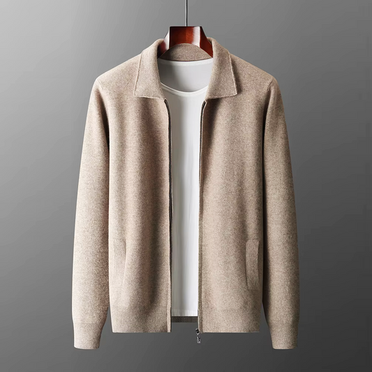 Marcello Merino Wool Full-Zip Cardigan