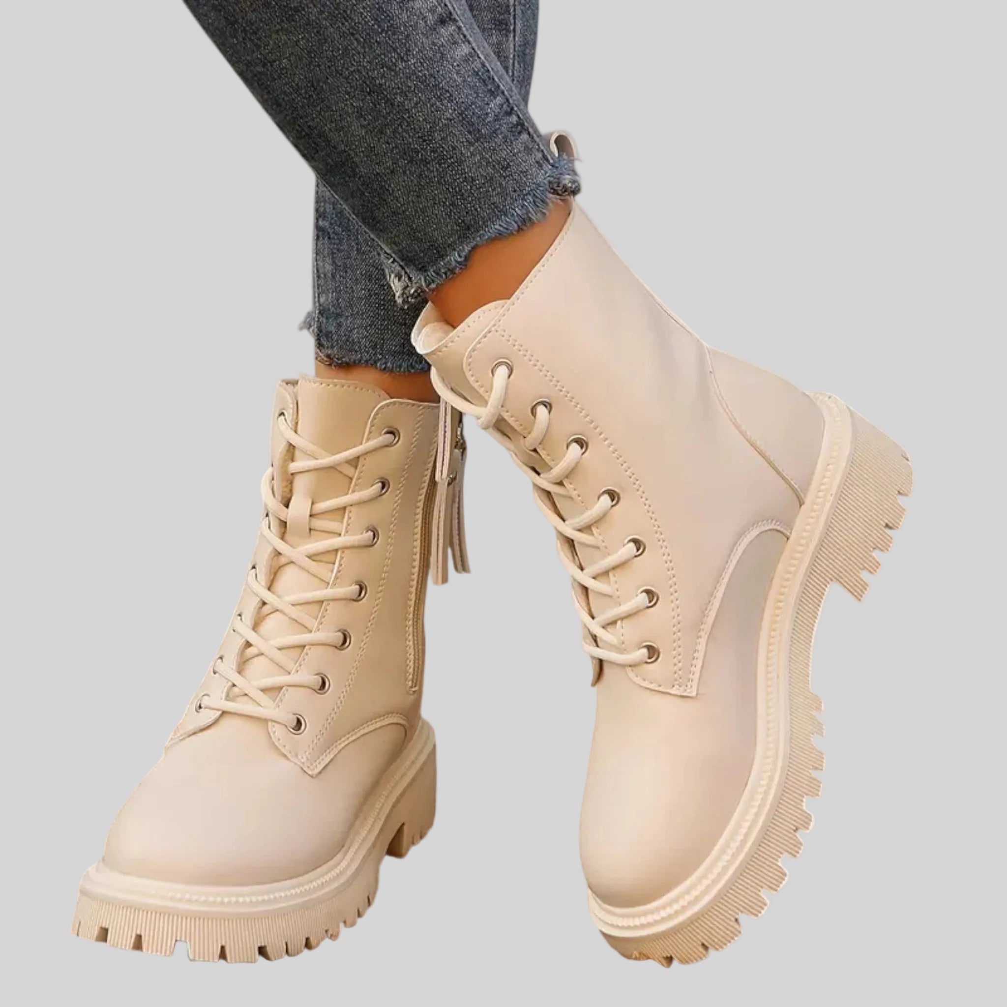 Bottines à plateforme épaisse pour femme-4
