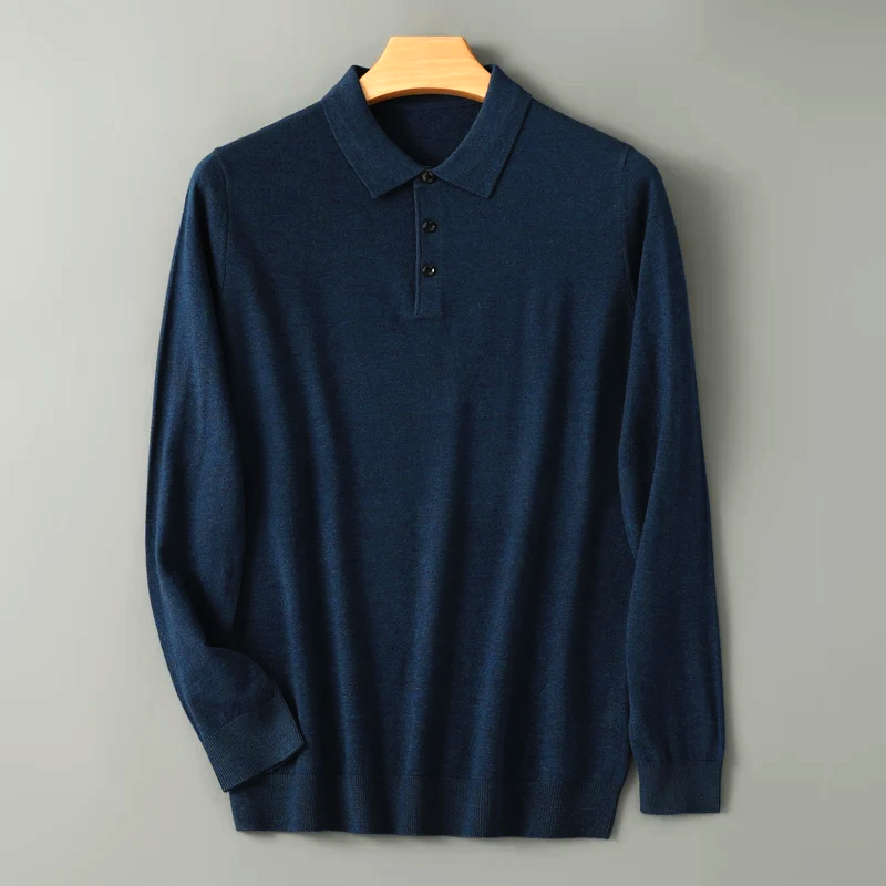 Frank Westhill Long Sleeve Wool Polo Sweater
